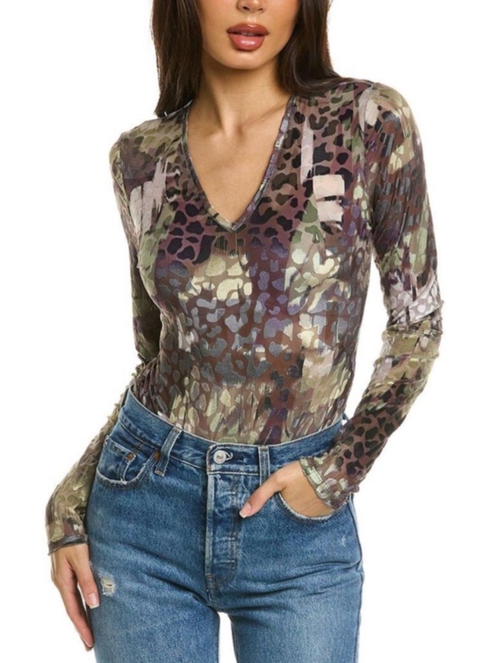 Ted Baker London green velvet bodysuit